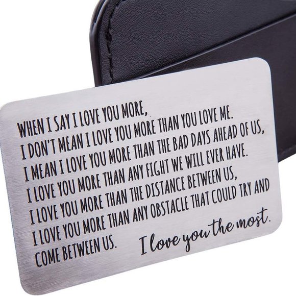 Wallet Insert Card Gifts For Men Husband From Wife Girlfriend Boyfriend Birthday - Picture 1 of 6